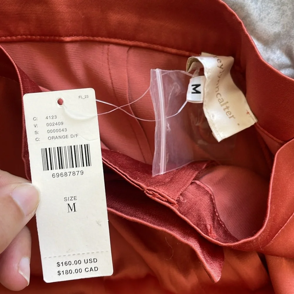 NWT Anthropologie Corey Lynn Calter Pleated Wide-Leg Satin Pants size ME…